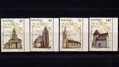 RO 2012 ,LP 1959 , &amp;quot;Biserici de piatra din Tara Hategului&amp;quot; ,serie ,MNH foto