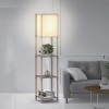 Lampa Etajera Lemn 3 Rafturi, 133cm, Bej/Maro - Rafturi Decorative, Iluminare Ambientala, Design Modern
