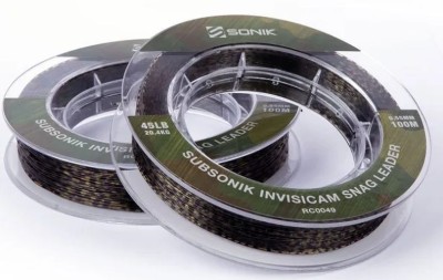Fir Monofilament SONIK Subsonik Invisicam Snag Leader, 45lbs, 0.55mm, 100m foto