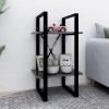Biblioteca Gri 2 Rafturi 40x30x70cm PAL Raft Carti Depozitare Obiecte Decorative