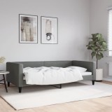 VidaXL Cadru de pat, gri &icirc;nchis, 100 x 200 cm, material textil