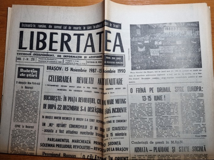 Libertatea 16-17-18 noiembrie 1990-art. brasov 15 noiembrie 1987