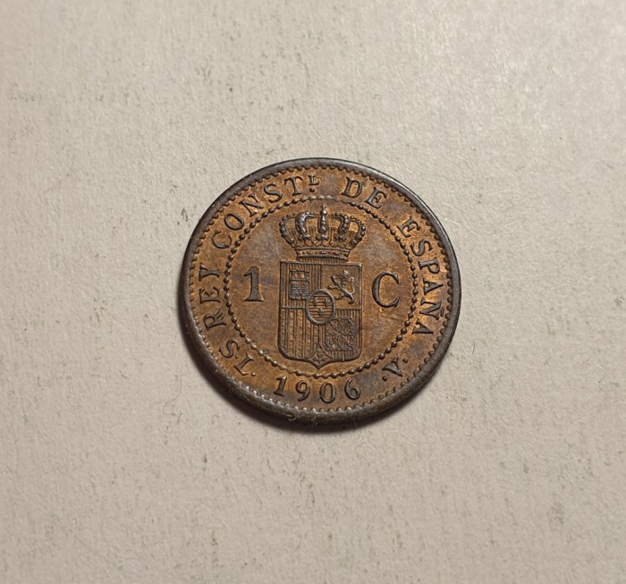 Spania 1 Centimo 1906 UNC