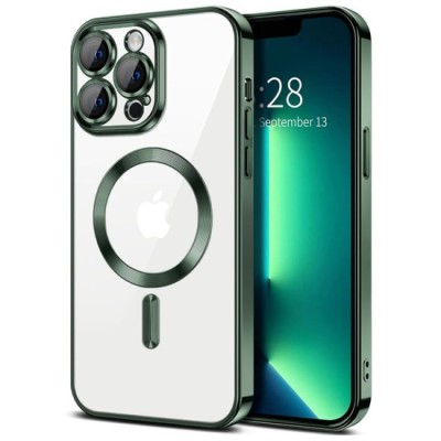 Husa pentru iPhone 13 Pro Max - Techsuit Luxury Crystal MagSafe - Deep Green foto
