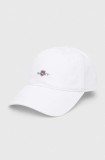 Gant șapcă de baseball din bumbac culoarea alb, cu imprimeu