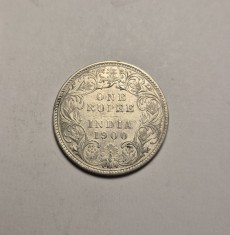India 1 One Rupee 1900 Regina Victoria