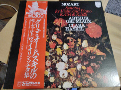 Vinil &amp;quot;Japan Press&amp;quot; Mozart - SONATAS for violin and piano k.454 &amp;amp; k.526 (VG++) foto