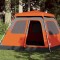 Cort camping cupolă 4 persoane, gri/portocaliu, setare rapidă