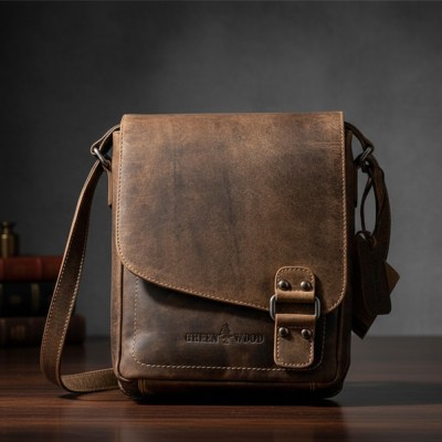 Geanta de umar tip borseta pentru barbati din piele naturala, Greenwood&amp;reg; Hetwig, 19x24x7 cm foto