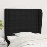 Gossi tablie de pat cu aripioare, negru, 83x23x118/128 cm, textil