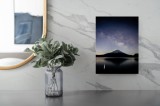 Tablou Canvas Peisaj Noapte Munte Reflecție Cer Natură Calm, 26 x 39 cm, CMCLASS