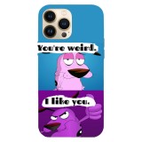 Husa compatibila cu Apple iPhone 12 / iPhone 12 Pro, Viceversa, model Weird Courage the cowardly dog , Silicon, TPU, Transparent, Carcasa