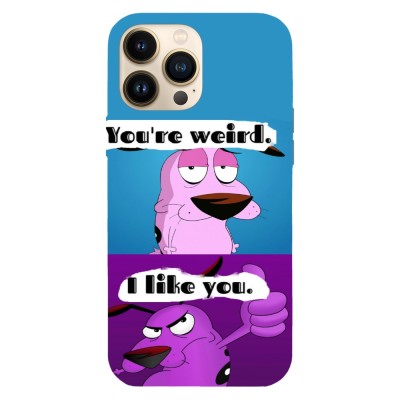 Husa compatibila cu Apple iPhone 15, Viceversa, model Weird Courage the cowardly dog , Silicon, TPU foto