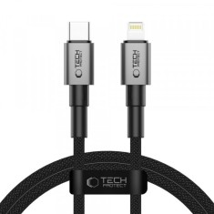 Cablu Date si Incarcare USB-C - Lightning Tech-Protect Ultraboost DNA, 27W, 1m, Gri