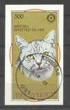 Swerige 1984 Cats, mini imperf.sheet, used AI.036, Stampilat
