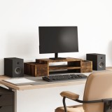 VidaXL Suport monitor cu depozitare, stejar fumuriu, 70x27x15cm, lemn