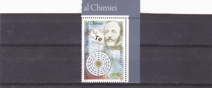 ANUL INTERNATIONAL AL CHIMIEI,SERIE COMPLETA,2011,Lp.1918,MNH ** ROMANIA.