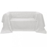 Husă din velur microfibră pentru canapea, 270x350 cm, crem, vidaXL