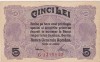 ROMANIA 5 LEI BGR 1917 VF+