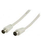 Cablu coaxial pentru antena tata - coaxial mama 3m alb dublu ecranat, Valueline