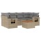 Set canapele de gradina, 7 piese, cu perne, bej, poliratan