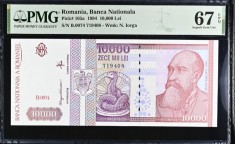 10000 lei 1994 PMG67 UNC bancnota gradata