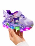 Cumpara ieftin Pantofi sport cu luminite, Model cu holograma, Piele ecologica, Fete, Mov