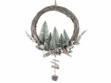 Cumpara ieftin Coronita Craciun decor Brazi cu leduri 38 cm