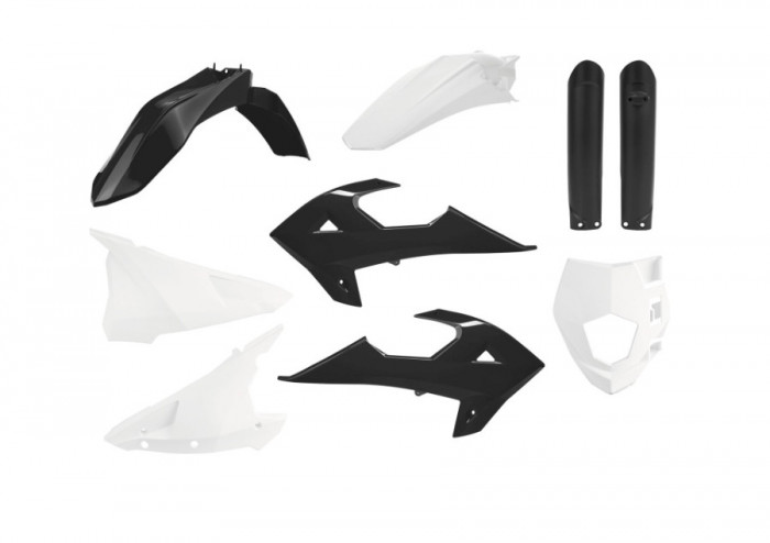 Kit plastice GasGas EC 250 300 18- 20,Rieju MR 250 300 21- 22 White Black Polisport 91037