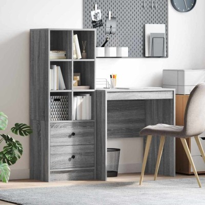 vidaXL Birou cu spațiu de depozitare 2 pcs sonoma gri 70 x 50 x 76 cm 3337350 foto
