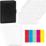 Cumpara ieftin Planificator de buget cu accesorii si etichete, 19 x 13.2 cm, piele PU, hartie, plastic, multicolor
