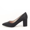 Pantofi negri cu toc gros Narcisa 04, 38, 39, Negru