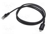 Cablu USB 3.2 USB-C la RJ45 Cat6 1m negru LOGILINK