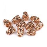 Cumpara ieftin Set 10 terminatii metalice pentru snur 4,5 mm Auriu rose