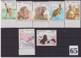 65-LAOS -1986-Serie completa de 7 timbre nestampilate cu animale MNH, Nestampilat