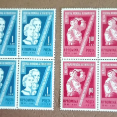 TIMBRE ROMANIA MNH LP475/1959al-VII-lea Festival al Tineretului-VIENA bl4 timbre