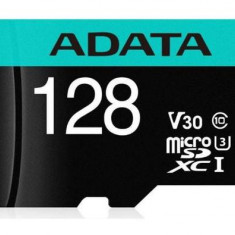 Card de memorie ADATA Premier, MicroSDXC, 128GB, UHS-I, Class 10, U3 + Adaptor microSD