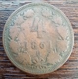 (M1450) MONEDA AUSTRIA - 4 KREUZER 1861, LIT. B (MONETARIA KREMNICA - SLOVACIA), FRANZ JOSEPH