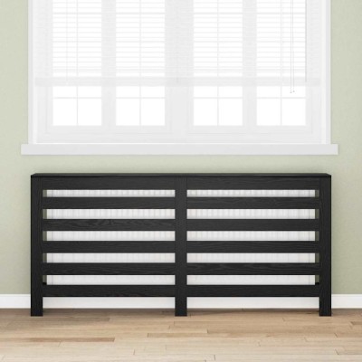 vidaXL Capac pentru radiator Stejar Negru 175 x 20 x 82 cm 869221 foto