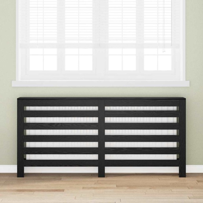 vidaXL Capac pentru radiator Stejar Negru 175 x 20 x 82 cm 869221