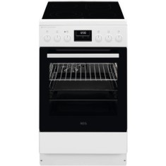 Aragaz AEG CCB56491BW, Vitroceramica, 4 zone de gatit, SteamBake, AirFry, Timer cu display electronic, Grill, Clasa A, 50 cm, Alb
