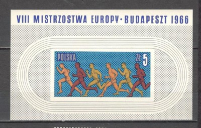 Polonia.1966 C.E. de atletism Budapesta-Bl. MP.77 foto
