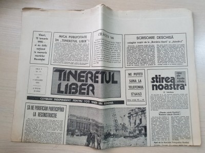 tineretul liber 11 ianuarie 1990-articolul &amp;quot; ce vrea fostul rege mihai ? &amp;quot; foto