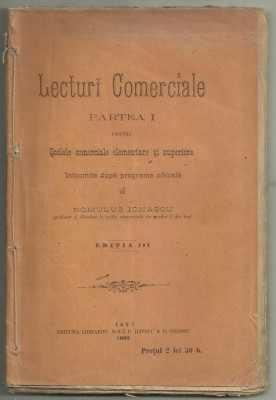 Romulus Ionascu / LECTURI COMERCIALE PENTRU SCOLILE COMERCIALE - Iasi, 1902 foto