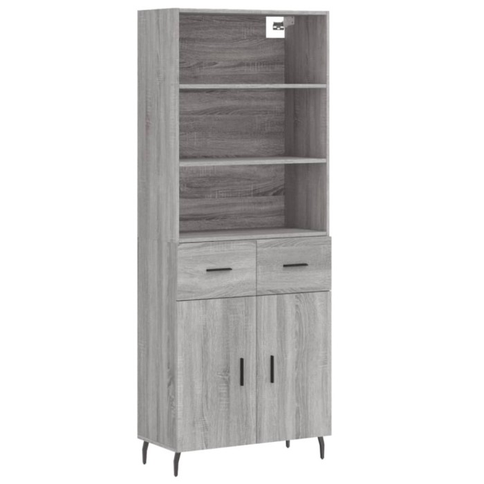 Dulap inalt, gri sonoma, 69,5x34x180 cm, lemn compozit