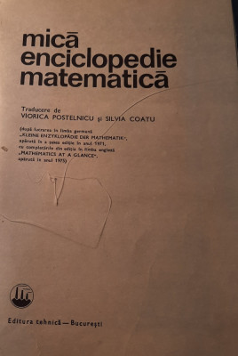 Mica enciclopedie de matematica foto