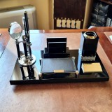 Set birou lemn negru cu accesorii