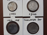 Lot 4 Monede Asia - 2X China, 1X India, 1X Thailanda (217), Aluminiu