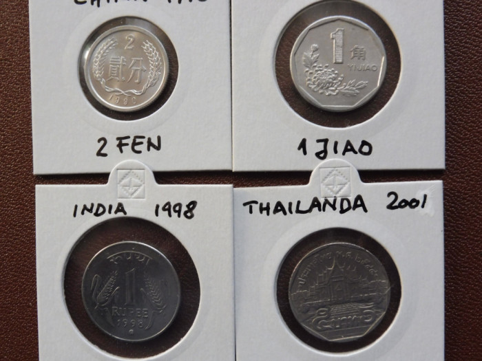 Lot 4 Monede Asia - 2X China, 1X India, 1X Thailanda (217)