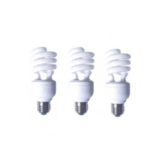 SET 3 becuri fluorescent Panasonic, soclu E27, putere 19W, forma spirala, lumina alb calda, alimentare 220 - 240 V, "EFD19E27HD3E-3" (timbru verde 1.3